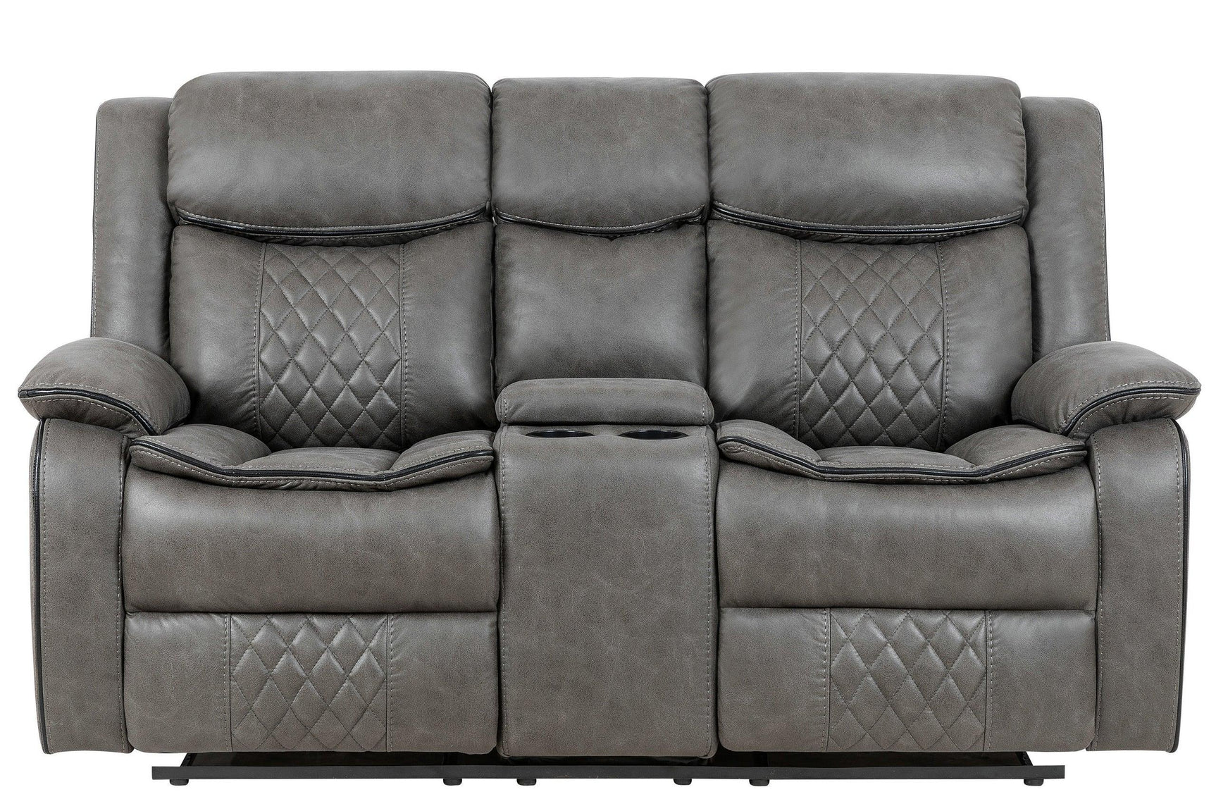 Weston Grey Faux Leather Reclining Glider Chair side view