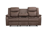 Weston Brown Palomino reclining loveseat with console