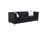 Prince Black Velvet Tufted Upholstered sofa detail view