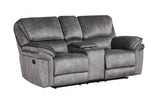 Living room setup with Perry Grey 3-piece reclining set