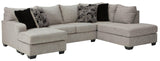 Ashley 960-06 sectional sofa in Storm color, side angle