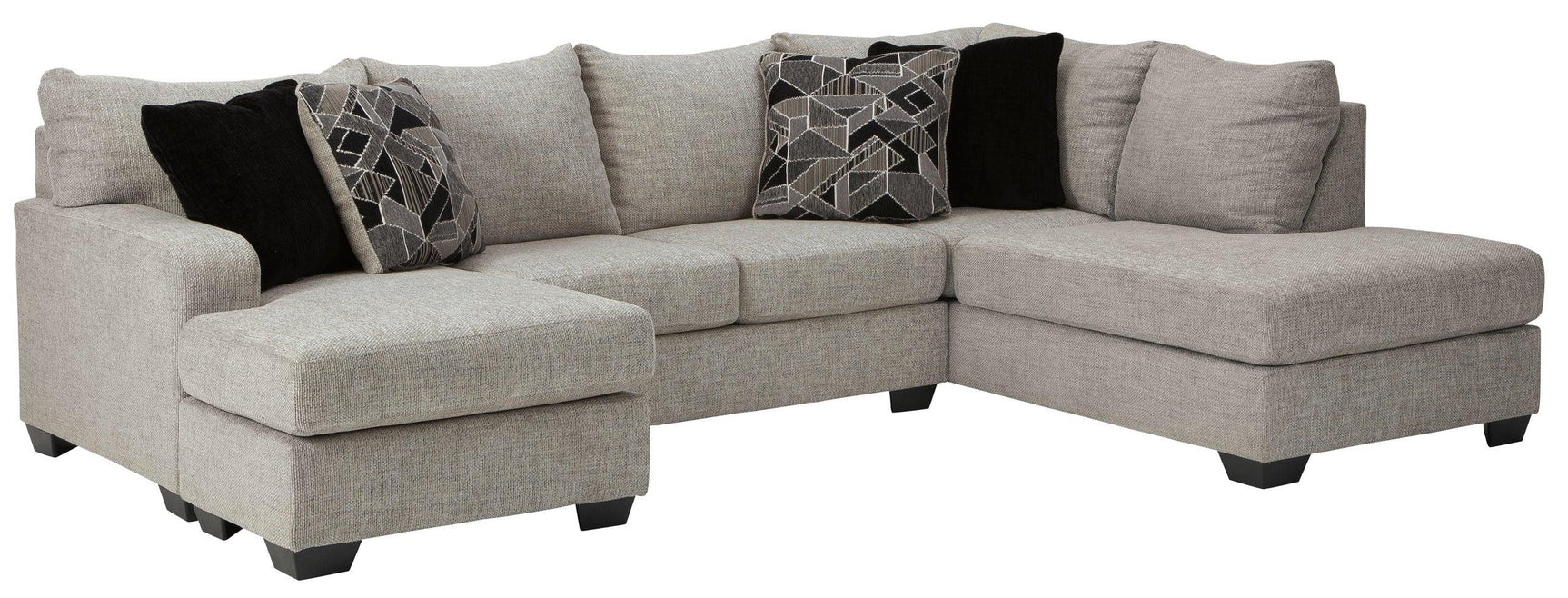 Ashley 960-06 sectional sofa in Storm color, side angle