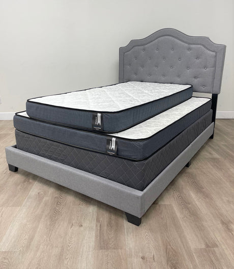 Crystal Medium Foam Bunk Beds side view with twin mattress