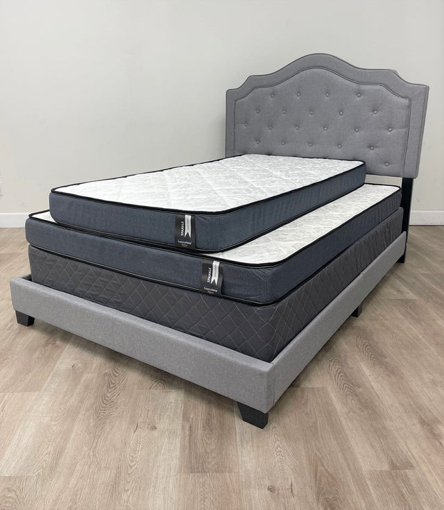 Crystal Medium Foam Bunk Beds side view with twin mattress