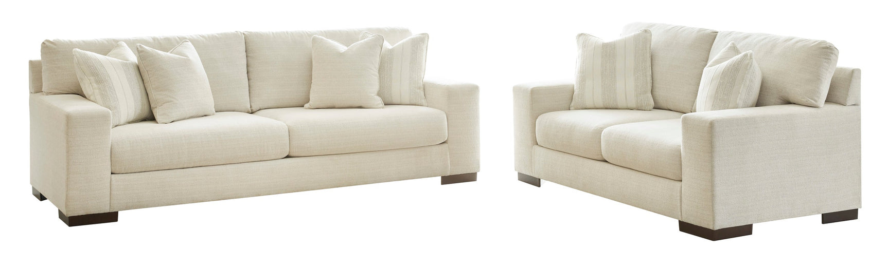 Detail view of Ashley 520-03 Sofa and Loveseat upholstery and finish