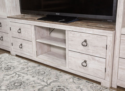 W267-168 TV stand with optional fireplace insert
