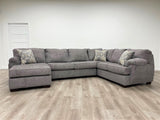 Brentwood Gray Modern Contemporary Traditional Chenille Fabric Sectional - Ella Furniture