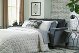Side angle view of Abinger Smoke Gray Modern Contemporary Fabric Upholstered Queen Sleeper Sofa