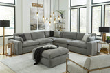 Elyza Gray Modern Contemporary Traditional Sleek Fabric Sectional Oversized, High Quality Sofaloveseat - Ella Furniture