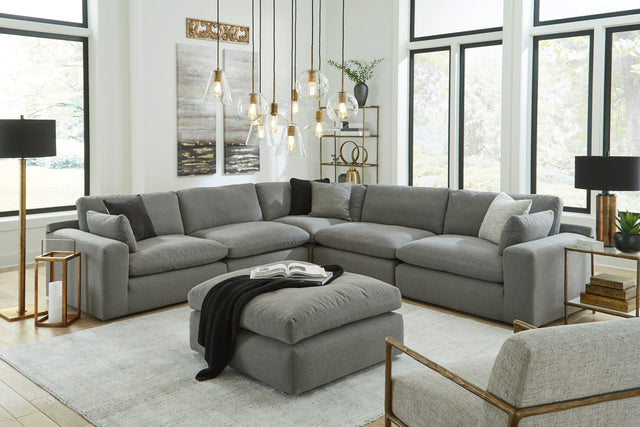 Elyza Gray Modern Contemporary Traditional Sleek Fabric Sectional Oversized, High Quality Sofaloveseat - Ella Furniture