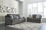 Side view of Ashley 959-04 Gray Sofa and Loveseat Set