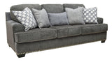 Detail of gray polyester upholstery on Ashley 959-04 Living Room Set
