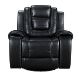 Close-up of black leather gel upholstery