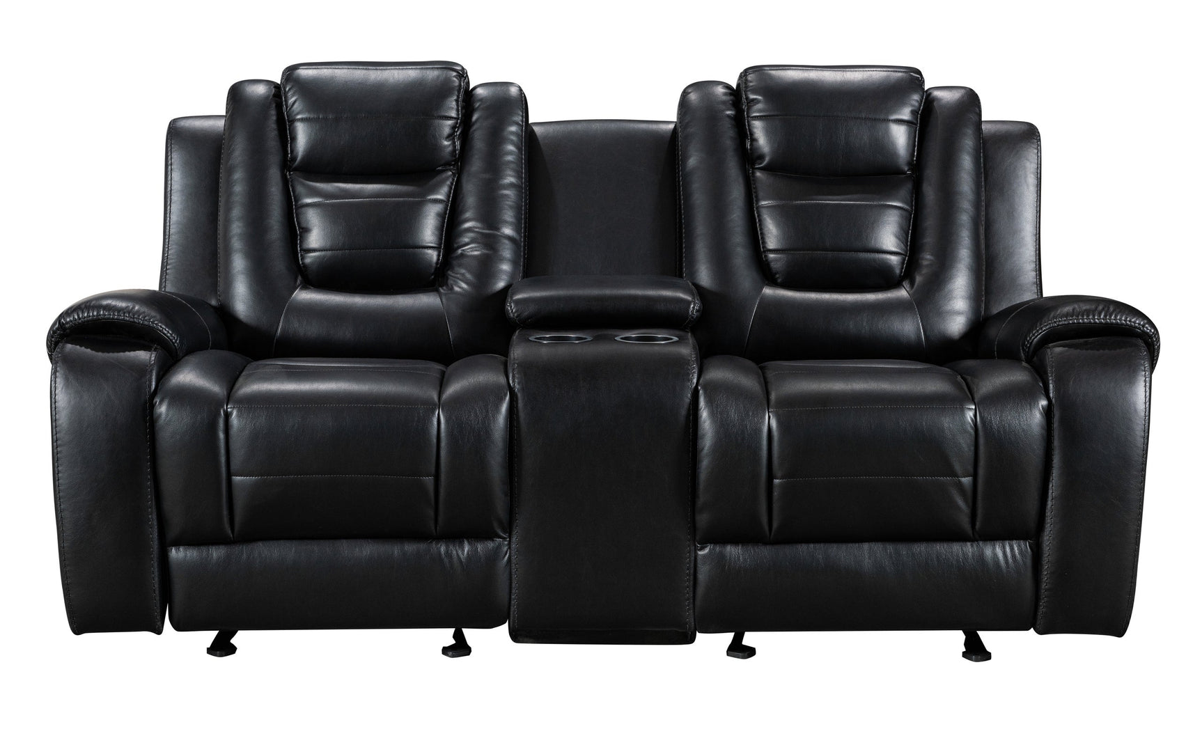 Side view of reclining loveseat console