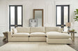 Elyza Chenille Fabric 3-Piece Sectional Sofa side angle with chaise