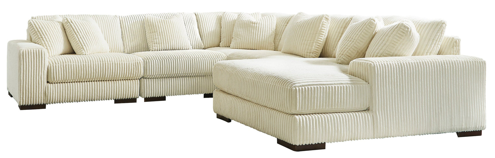 Close-up detail of Tuleven Ivory 6-Piece Sectional Sofa upholstery and design