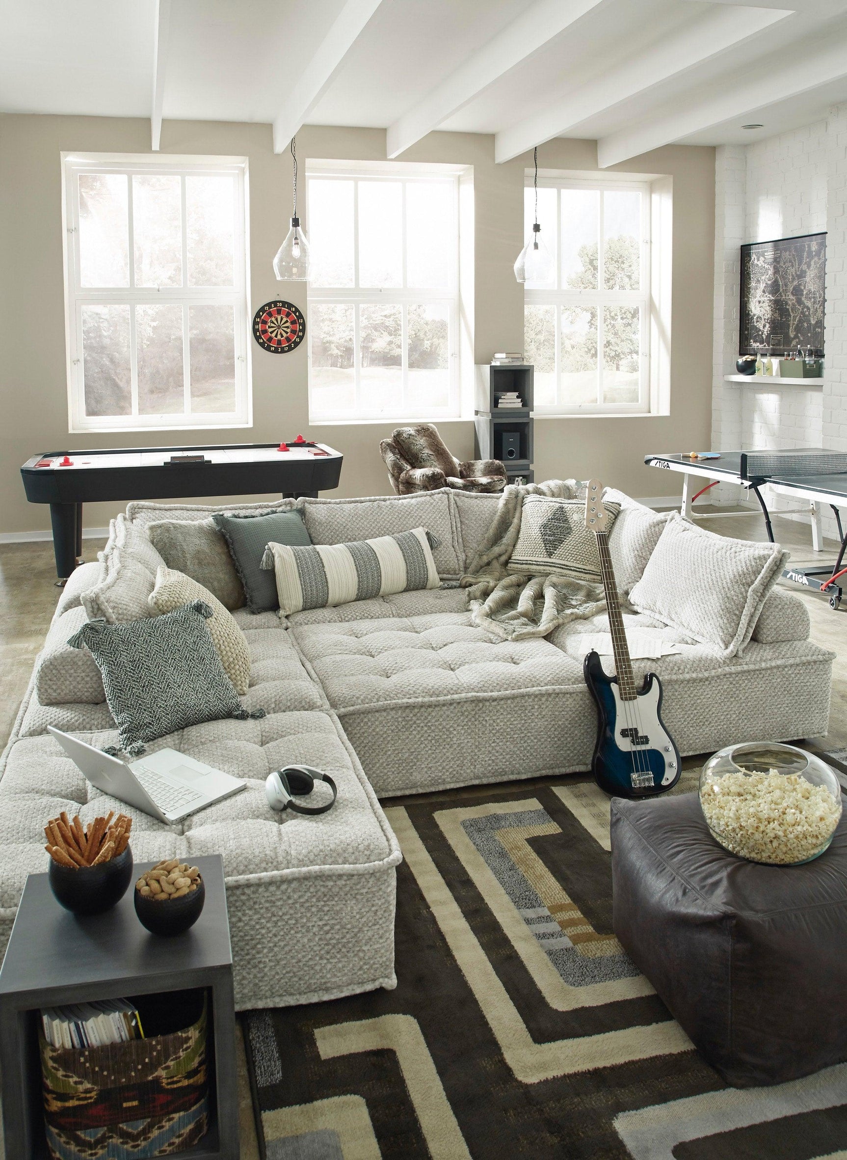 Bales Happy Beige Accent Chair showing seat and sleek wood frame