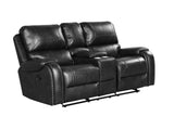 Rocking swivel recliner in black leather gel