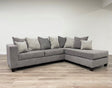 Front view of Hollywood Smoke Chenille Upholstered Sectional Sofa