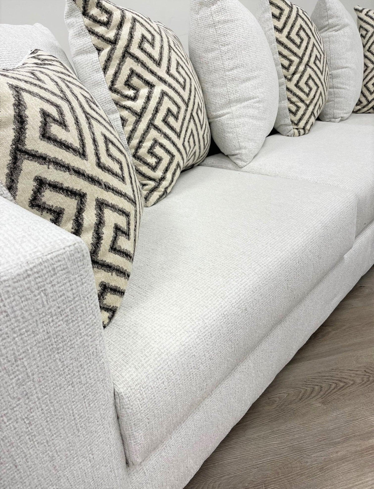 Hollywood Stone chenille upholstered sectional sofa side view