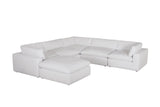 Close-up detail of fabric texture on XL Cloud White sectional sofa