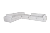 Front view of XL Cloud White sectional sofa including ottoman