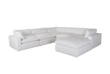 Room setting showcasing XL Cloud White sectional sofa and ottoman