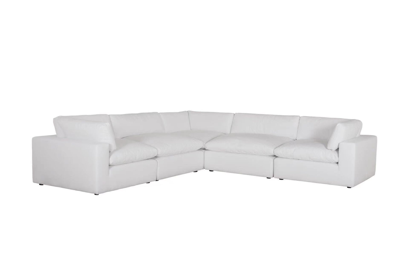 Side profile of XL Cloud White sectional sofa
