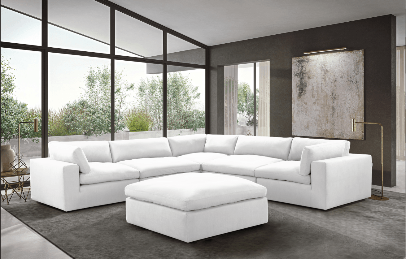 Main view of XL Cloud White sectional sofa from another angle