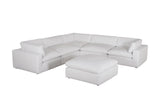 Room view featuring XL Cloud White sectional sofa with ottoman