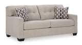 Pebble full sofa sleeper opened showing full-sized sleeping surface