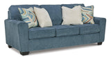 Blue Modern Contemporary Faux Wood Fabric Polyester Upholstered Queen Sofa Sleeper - Ella Furniture