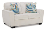 Ashley Snow Fabric Upholstered Sofa and Loveseat front view