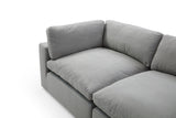 XL Cloud Gray Sectional Sofa wide front view