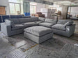XL Cloud Gray Sectional Sofa front view