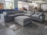 XL Cloud Gray Sectional Sofa front view