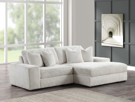 Sunday Beige 2-Piece Sectional Sofa side view
