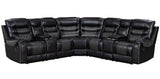 Martin81 Reclining Sectional Sofa side view with console