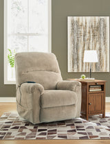 Close-up of one-touch hand control on Saffe Toast Power Lift Recliner