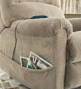 Saffe Toast Power Lift Recliner front angle showing seat cushions