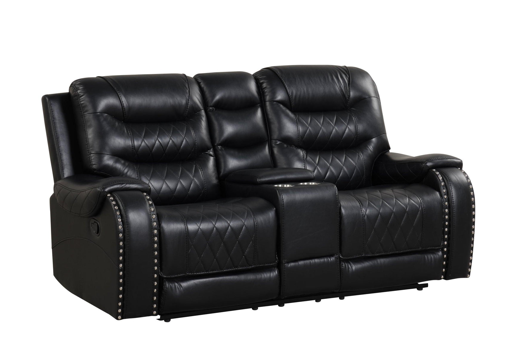 Ashley2001 black leather gel recliner with glider mechanism