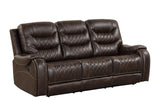 Ashley2002 oversized 3-piece reclining set brown leather gel angled view