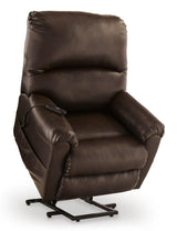 Shadowboxer Chocolate Power Lift Recliner side angle