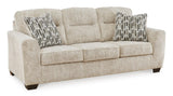 Detail view of Ashley 505-05 sofa and loveseat upholstery and pillows