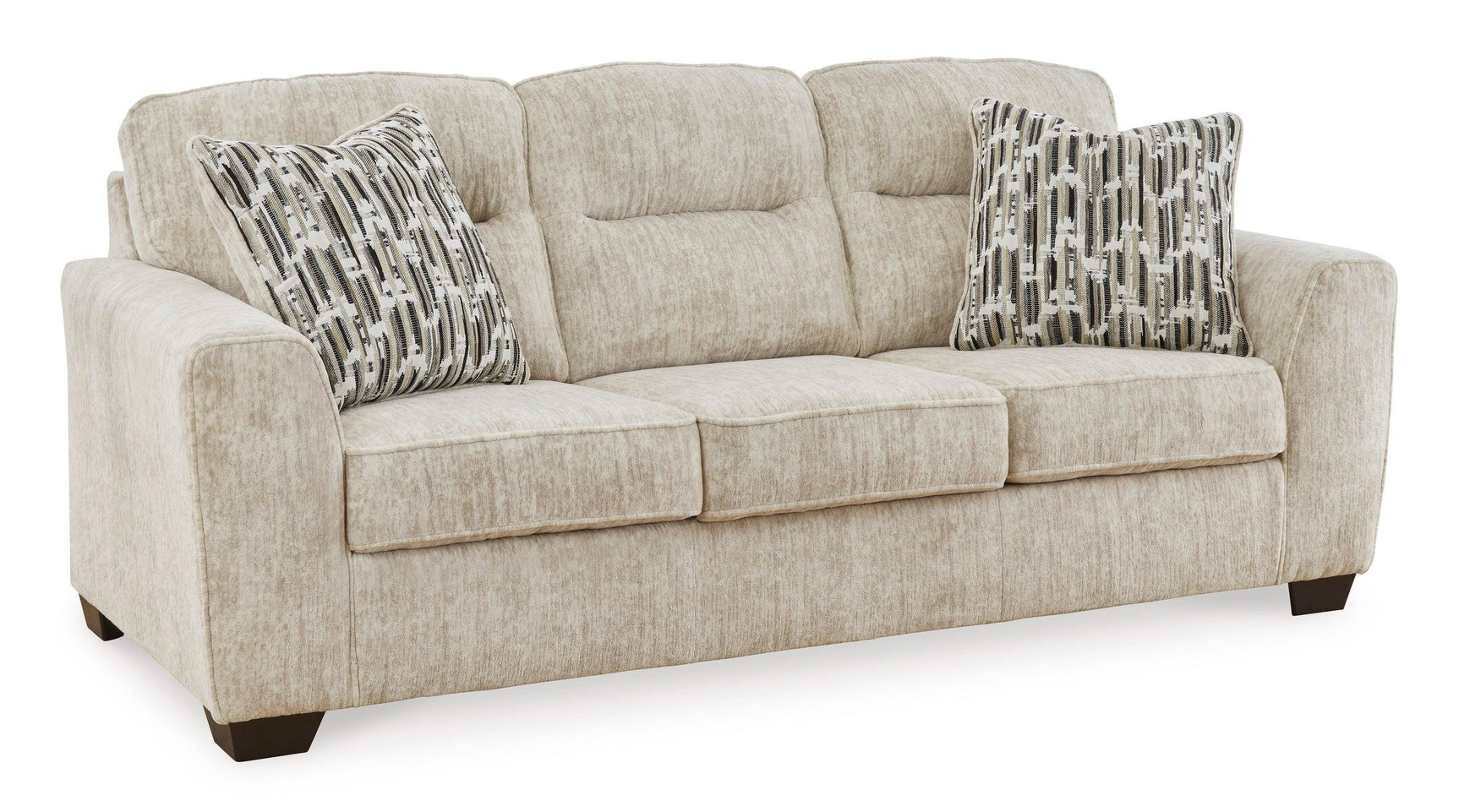 Detail view of Ashley 505-05 sofa and loveseat upholstery and pillows