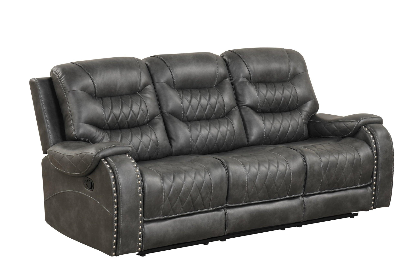 Ashley2003 charcoal reclining loveseat with storage console