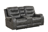 Ashley2003 charcoal leather gel recliner with glider feature