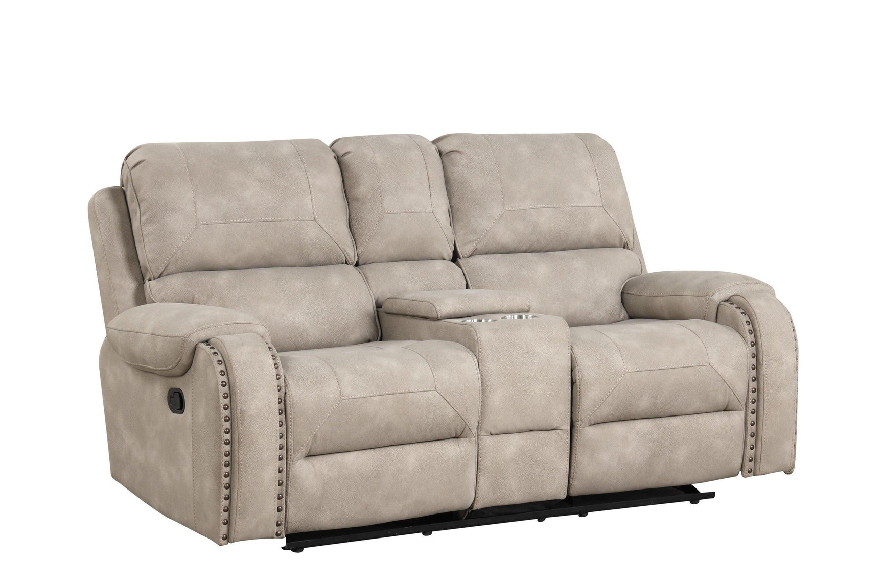 Oversized reclining sofa set showing spacious seating, front angle