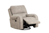 3-piece reclining set in stone fabric, living room setup