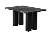 Front view of Onyx Counter Height Dining Table and Velvet Chairs
